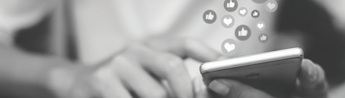 Person using social media on a phone