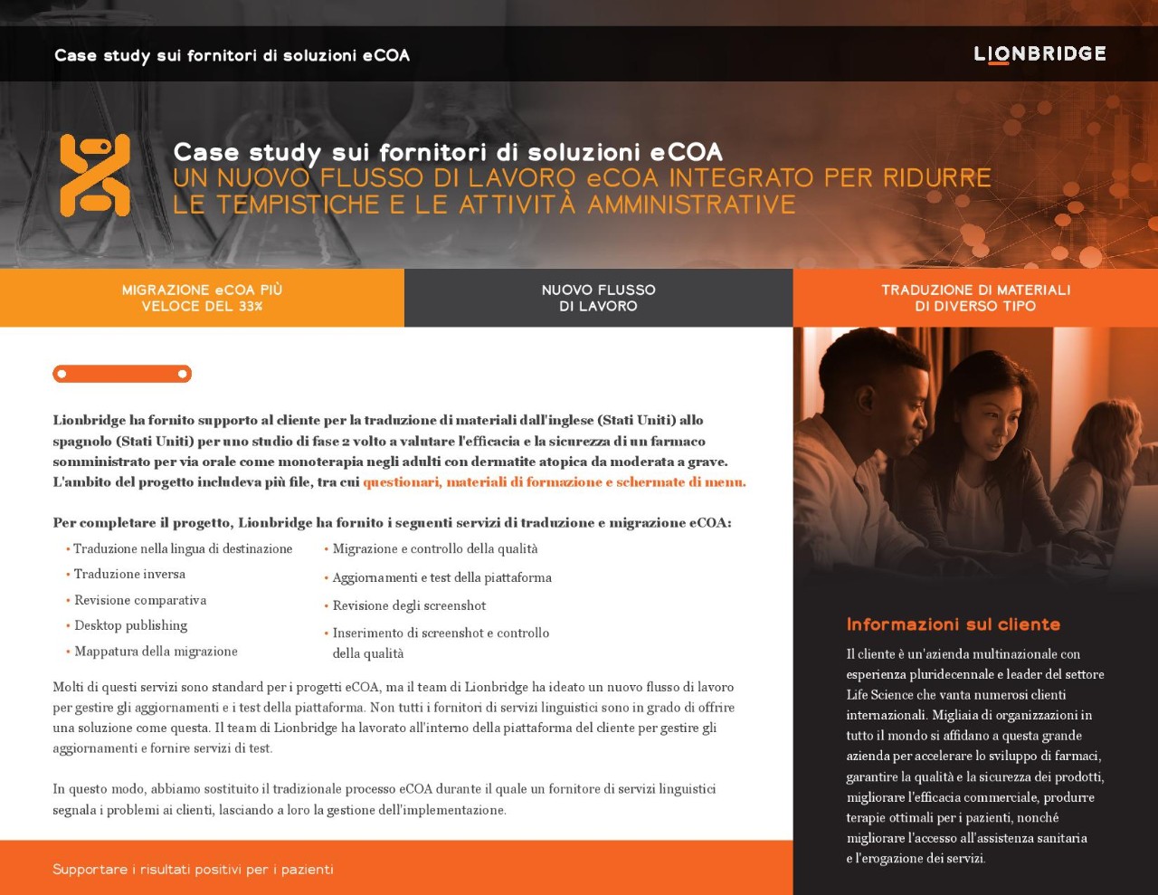 Copertina del case study sui fornitori di soluzioni eCOA