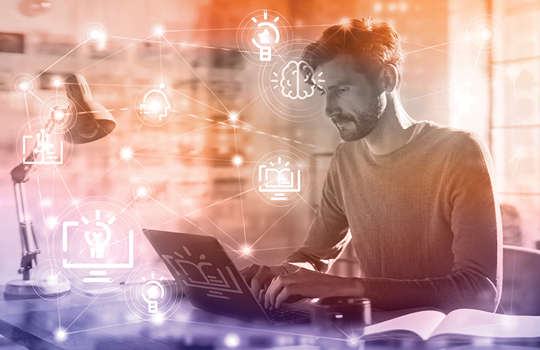 Person on a computer doing an elearning course