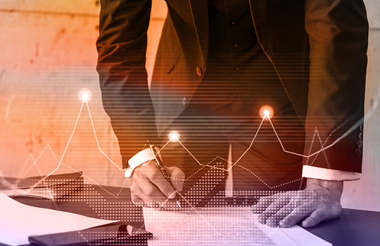 Lawyer signing an official document with financial information