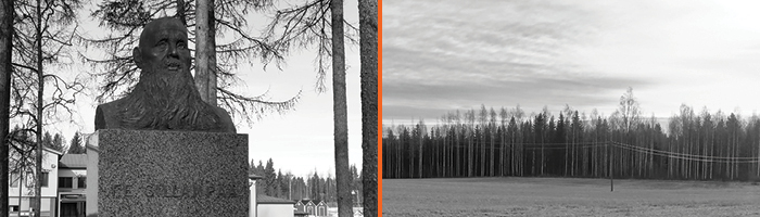 The Finnish countryside and a bust of Frans Emil Sillanpää