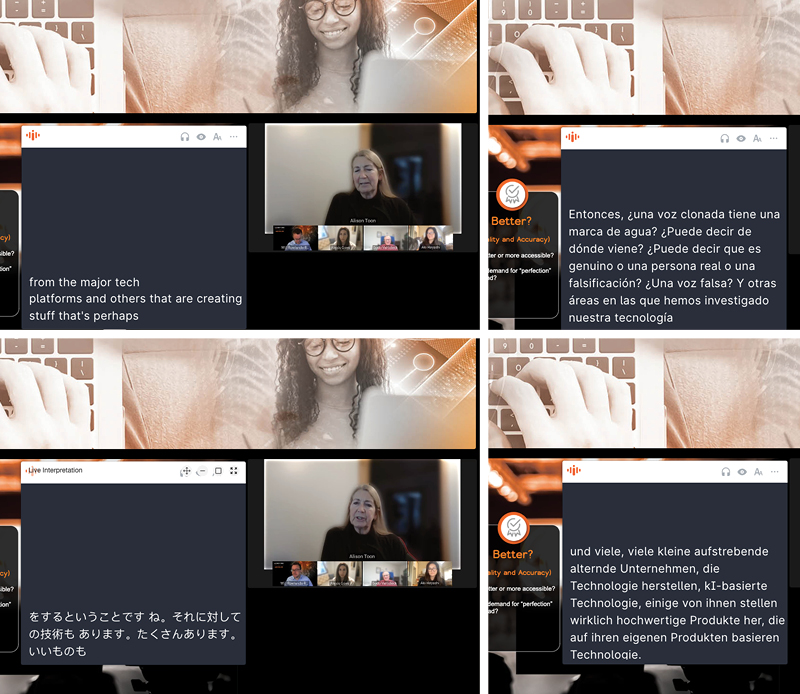 Snapshot of the On24 platform with various languages available