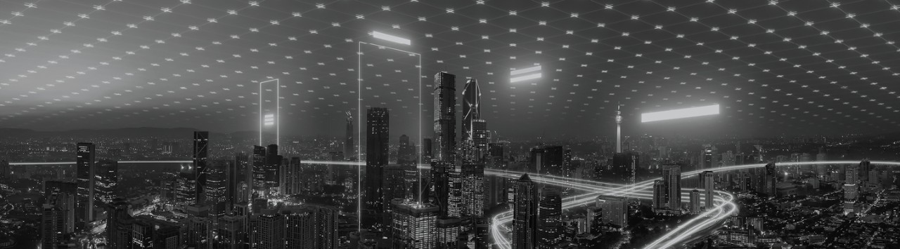 Busy city showing global connections