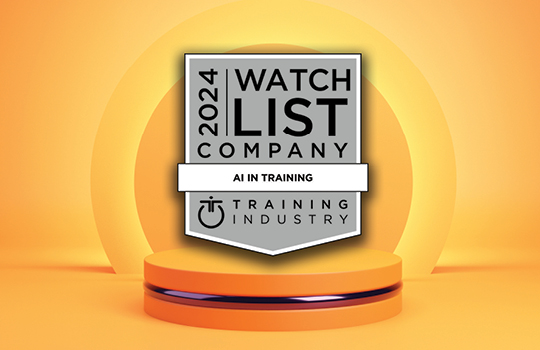 Award showing recognition for AI Training