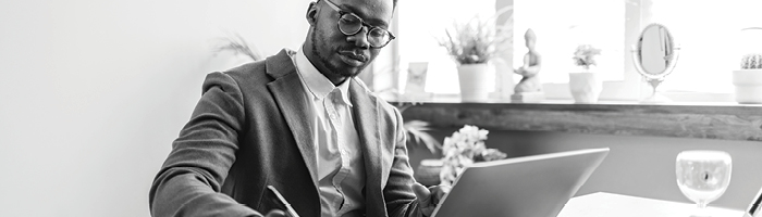 Person on a computer watching an eLearning video