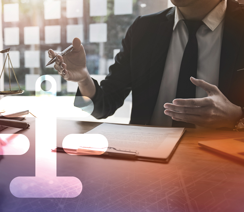 Lawyer reviewing a contract