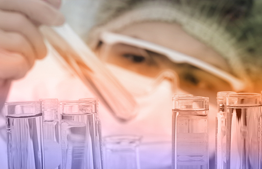 Researcher with test tube