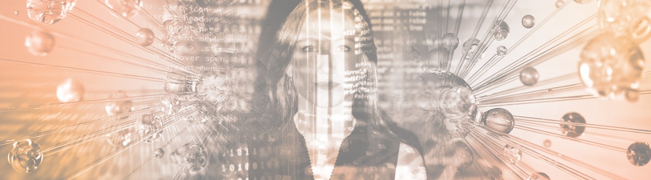 Person med digital textur
