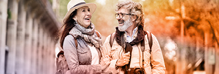 A couple in touristic attraction site
