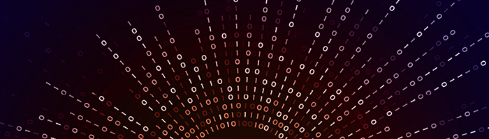 橙色和紫色的 0 与 1 阵列 