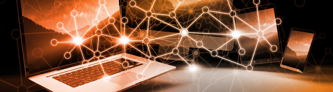 Computers and abstract lines