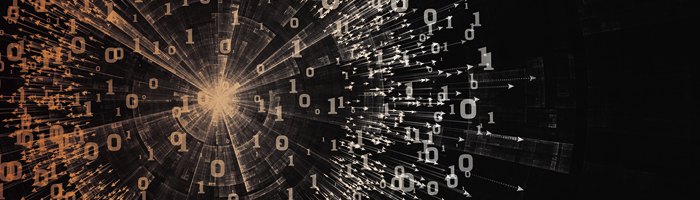 Binary code in sunburst pattern