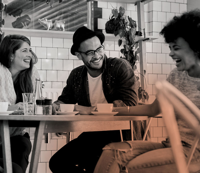 Group of individuals laughing