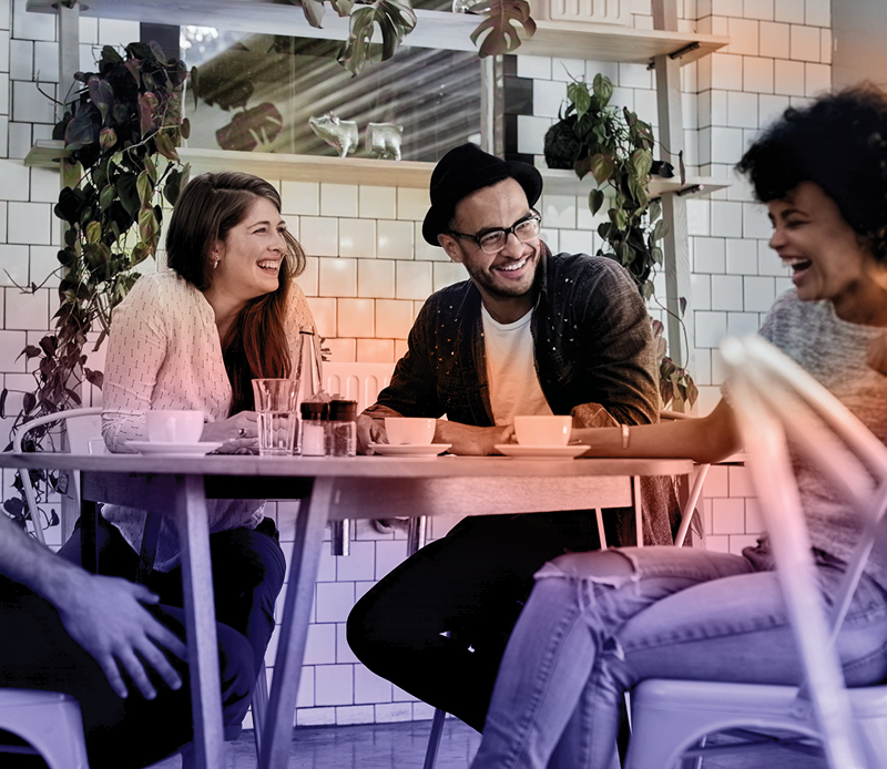 Group of individuals laughing