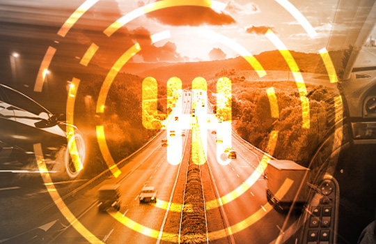 Busy highway road